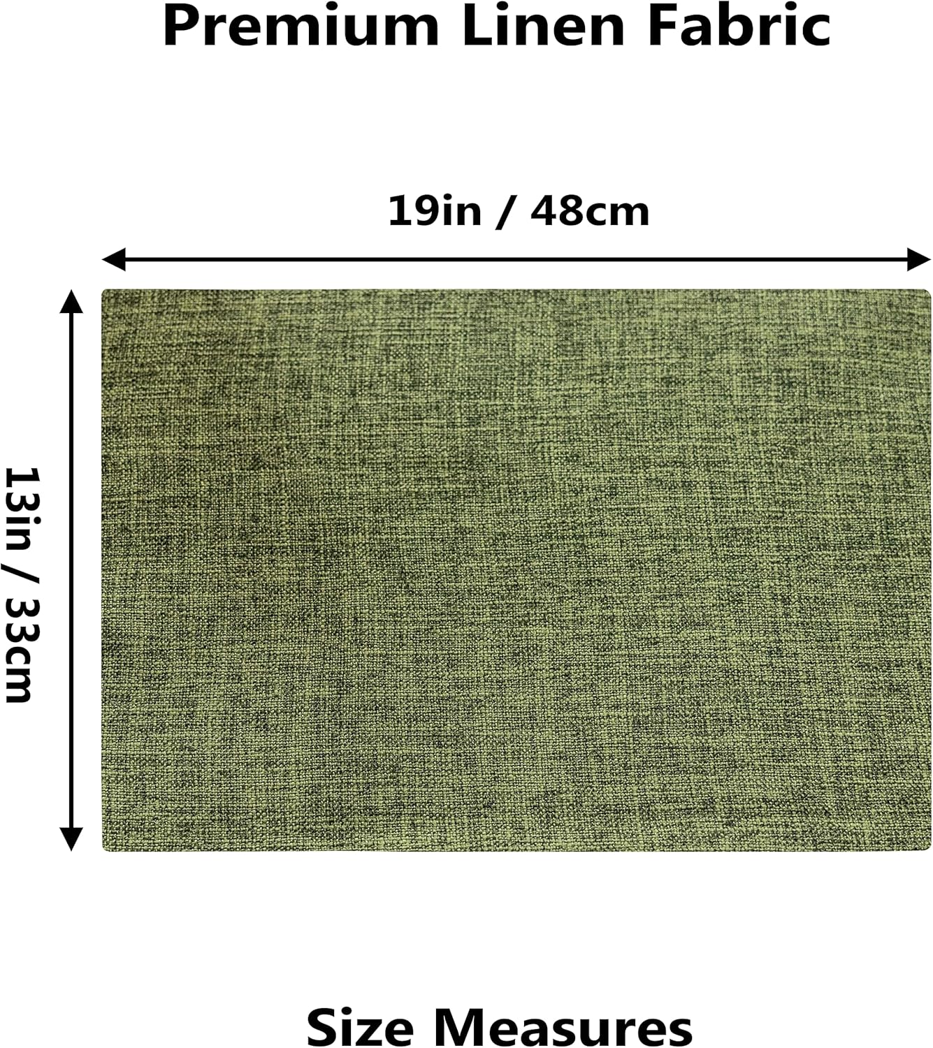 Home Brilliant Linen Cloth Placemats Set of 4 Heat Resistant Dining Table Place Mats Table Mat Kitchen for Wedding Holiday Parties Decor, Green