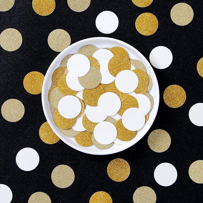 White-Gold Champagne Party Decorations Confetti - 300pcs Wedding Engagement Party Table Scatter,Bachelorette Neutral Baby Bridal Shower Confetti Mothers Fathers Day Decor Lasting Surprise