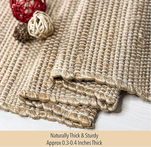 Chardin Home 13x90 Inch Handcrafted Table Runner – Eco-Friendly Natural Jute and Hemp – Rustic Boho Farmhouse Table Decor – Sustainable Dining Table Accent for Everyday or Special Occasions