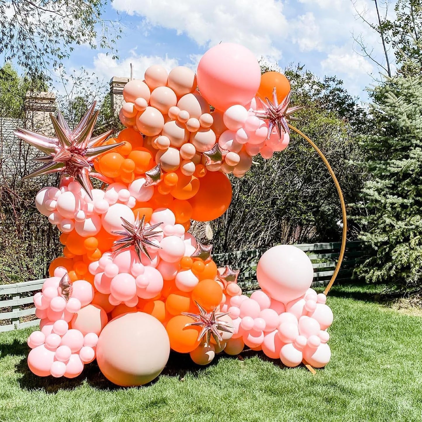 Pink Star Balloon,Light Pink 6Pcs 22Inch Explosion Star Balloons and 10Pcs 10Inch Four Angle Balloons Kit for Birthday Anniversary Baby Shower Wedding Party Decorations