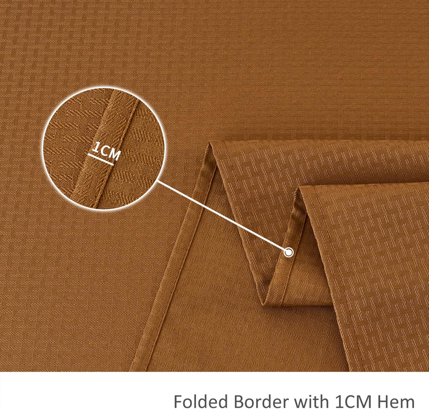 maxmill Fall Tablecloth Stain Resistant Waterproof Wrinkle Resistant Spillproof Soft Weaved Pattern Table Cloth for Dining Room Harvest Thanksgiving Parties, Rectangle 60 x 140 Inch, Amber