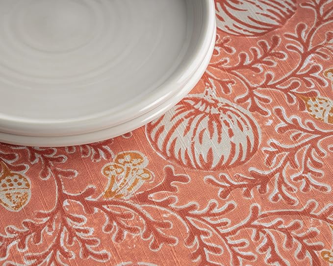 Maison d' Hermine Table Cloth Square Table 100% Cotton 60 x 60 Inches Fall Tablecloth Reusable Everyday Use for Thanksgiving Christmas Decorations Dining Farmhouse Party (Harvest Festival)