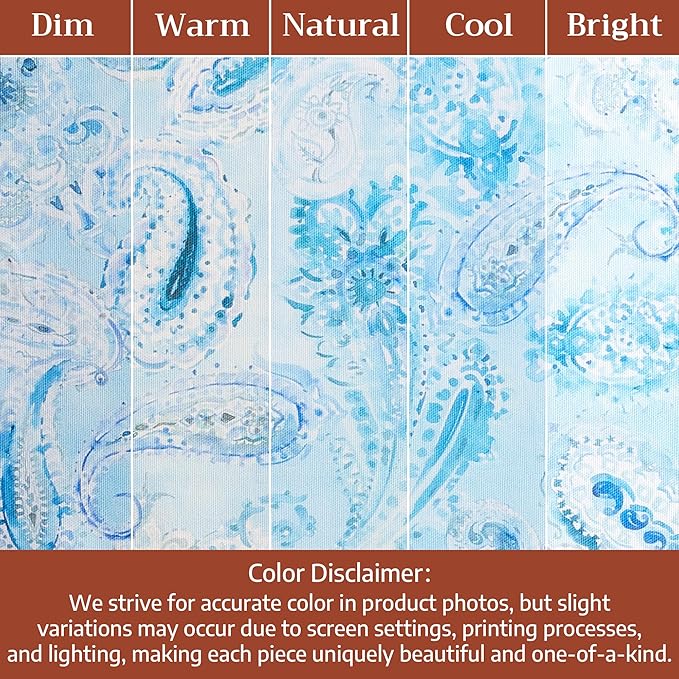 Maison d' Hermine Premium Table Cloth Square Table 100% Combed Cotton 70 x 70 Inches Tablecloth Reusable Decorative for Dining Room, Farmhouse, Home, Party, Festive & Wedding - Paisley Blues