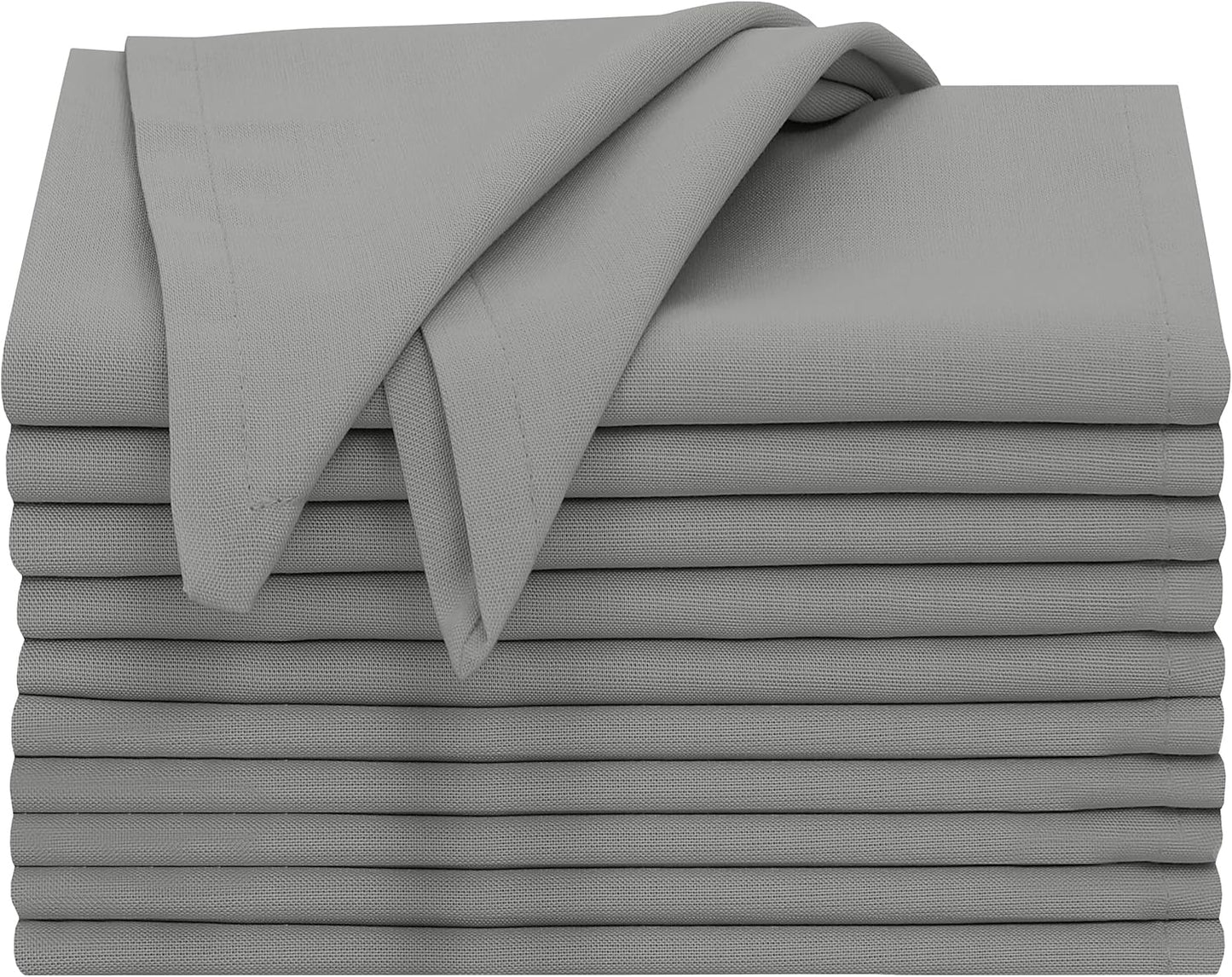 Ruvanti Cloth Napkins - 100% Cotton Dinner Napkins, Hem Stitched Corners, 18x18 Inch, 12 Pack - Soft, Absorbent, Durable, Reusable, Wrinkle Resistant for Formal Dining & Everyday Use - Wild Dove