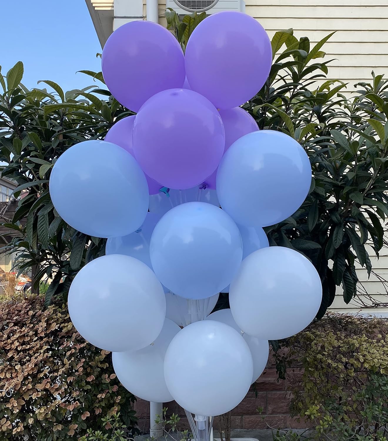 60 Pcs 12 Inch Latex Balloons for Birthday, Wedding, Baby Shower Decorations - Purple Blue White Party Balloons Bulk Pack, Spring Summer Party Supplies
