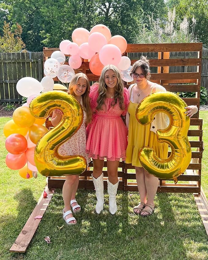 Gold Number 13 Balloon 40 inch, 13 Number Balloons, 13th Gold Birthday Decorations, 13 Year Old Girls Boys Golden Party Supplies