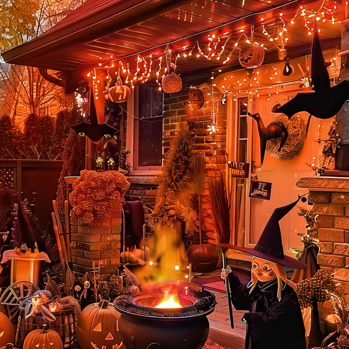 Techip Halloween Lights Orange String Lights Outdoor Indoor Waterproof 300LED Incandescent Mini String Lights 108FT Halloween Decorations for Tree Garden Party Carnival Thanksgiving Christmas Decor