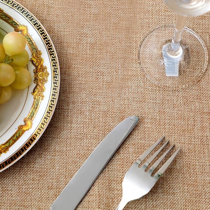 Breling 6 Pcs Burlap Table Runner 12 x 71 Inch Rustic Linen Table Runner Farmhouse Decor Burlap Woven Fabric Placemat for Wedding, Home Dining, Coffee, Party, Holiday Decorations