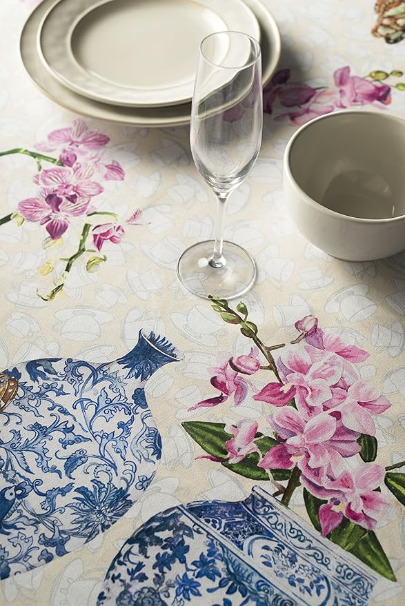 Maison d' Hermine Table Cloth Rectangle Table 100% Cotton 70 x 90 Inches Tablecloth Reusable Decorative for Dining Room Farmhouse Home Valentines Day Decorations Spring Summer - Canton