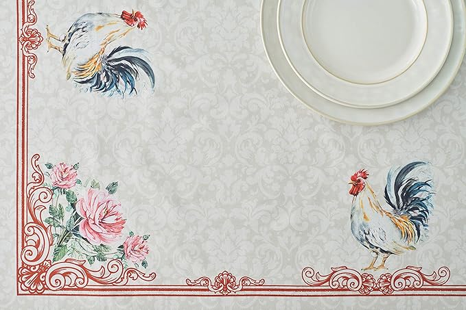 Maison d' Hermine Table Cloth Rectangle Table 100% Cotton 60 x 108 Inches Tablecloth Reusable Decorative for Dining Room Farmhouse Home Valentines Day Decorations Spring Summer - Campagne