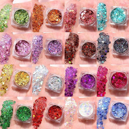 WSYUB Body Glitter, Face Glitter, Makeup Festival Mermaid Glitters, Sparkly Chunky Hair Glitter