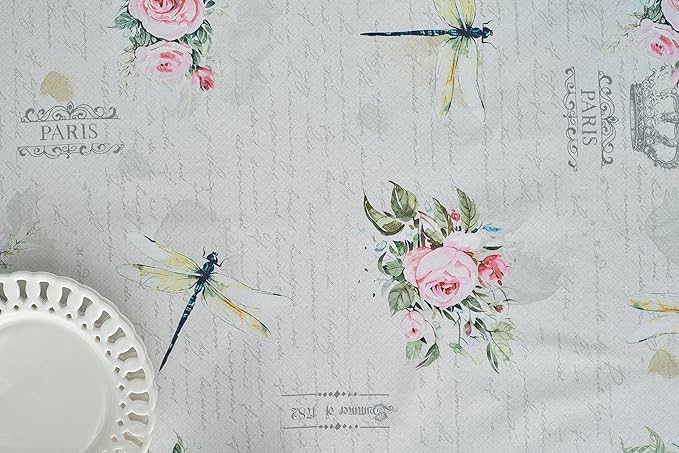 Maison d' Hermine Table Cloth Rectangle Table 100% Cotton 60 x 108 Inches Tablecloth Reusable Decorative for Dining Room Farmhouse Home Valentines Day Decorations Spring Summer - Champ De Mars