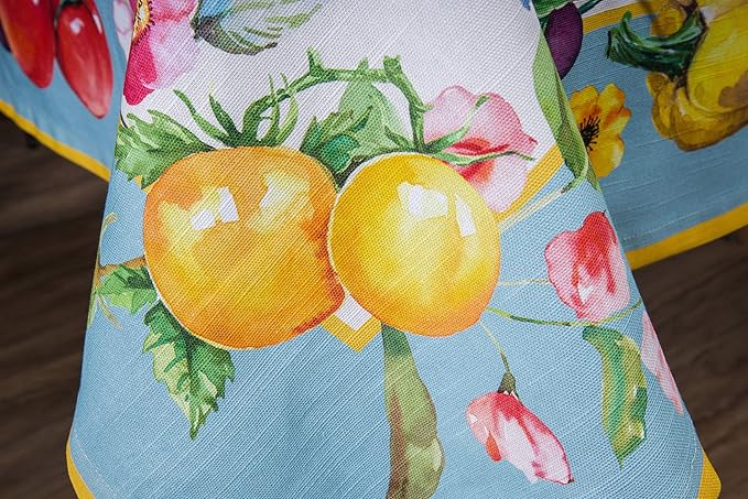 Maison d' Hermine Table Cloth Square Table 100% Cotton 60 x 60 Inches Tablecloth Reusable Decorative for Dining Room Farmhouse Home Valentines Day Decorations Spring Summer - Giverny