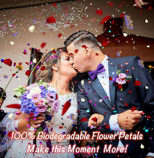 Dried Rose Petals for Bath & Wedding – 3.5oz Natural Red White Blue Biodegradable Confetti – Real Flower Petals for Spa, Soap Making, DIY Crafts, Kid & Pet Friendly, Long-Lasting