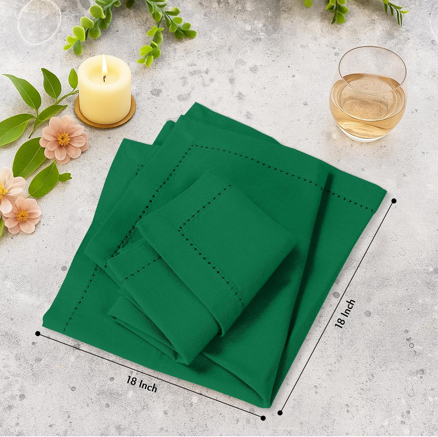 Ruvanti Cloth Napkins - 100% Cotton Dinner Napkins, Hem Stitched Corners, 18x18 Inch, 12 Pack - Soft, Absorbent, Durable, Reusable, Wrinkle Resistant for Formal Dining & Everyday Use - Amazon