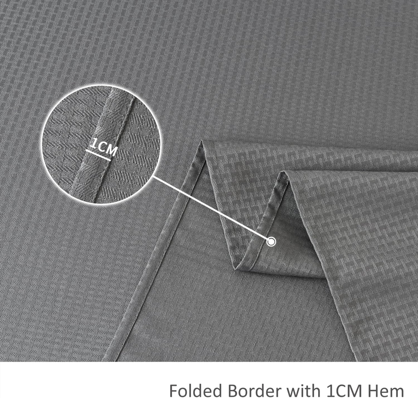 maxmill Rectangle Tablecloth Weaved Texture Design Water Resistant Spill-Proof Soft Washable Table Cloth for Dining Room Decoration, Banquet Parties Event Holiday Dinner, 52 x 84 Inch Charcoal Gray