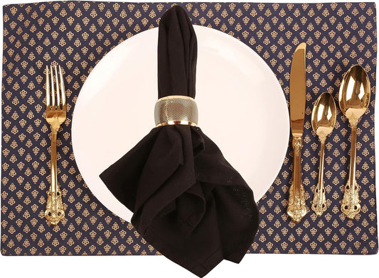 Brass Base Artistic Handcrafted Beautiful Tyre Round Shape Large Size Party Dining Table Napkin Holders in Antique Gold Tone. (Set of 6).