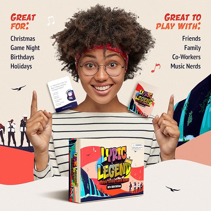 Lyric Legend 90’s R&B Music Trivia Game Collection – Expandable Multi-Deck Finish The Lyrics Party Game Set for Game Night, Families & Groups - 3 Games in One Box!