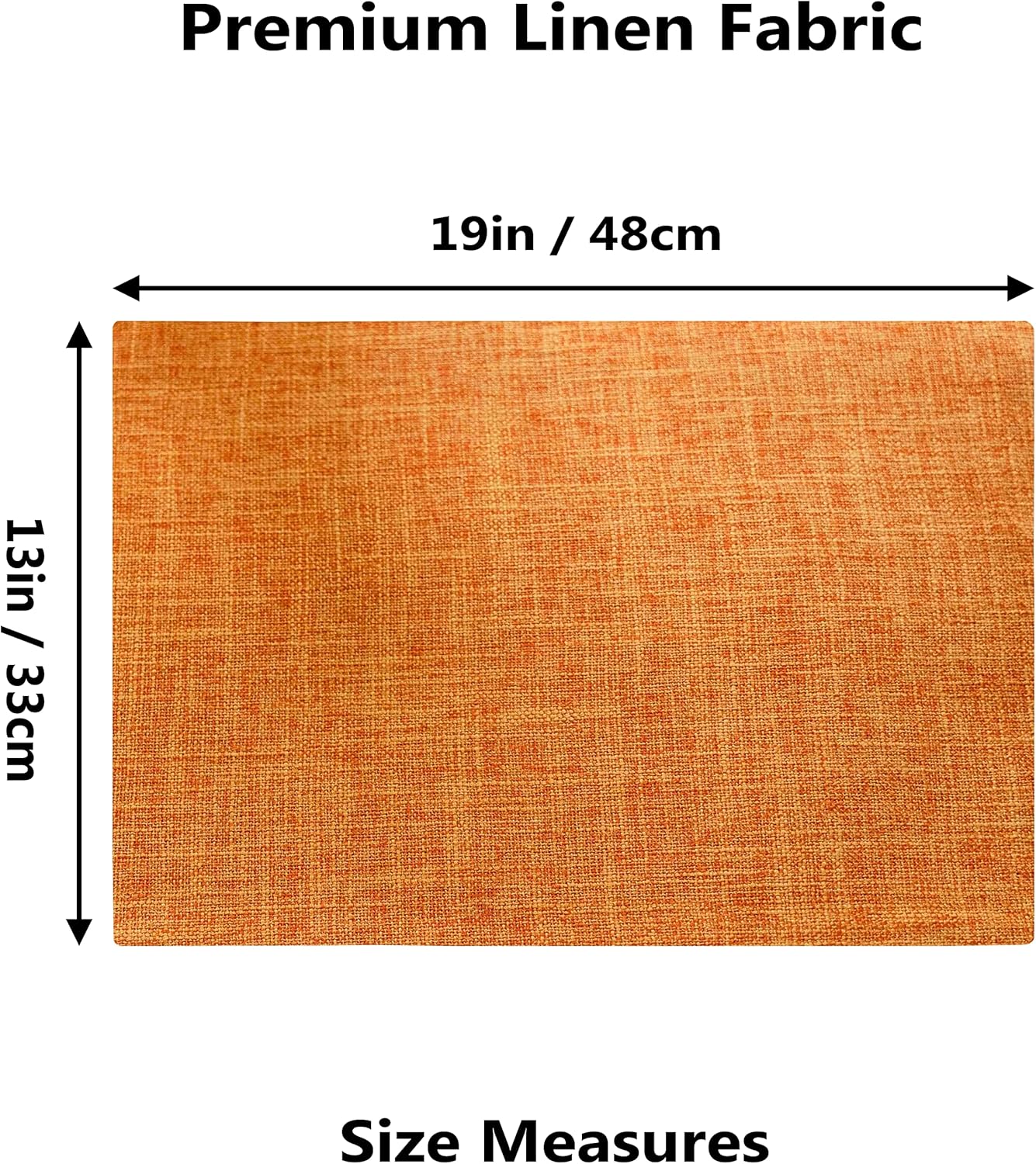 Home Brilliant Cloth Placemats Set of 6 Heat Resistant Dining Table Place Mats for Kitchen Table Fall Party Halloween Thanksgiving Decorations Decor, 13 x 19 inches, Orange