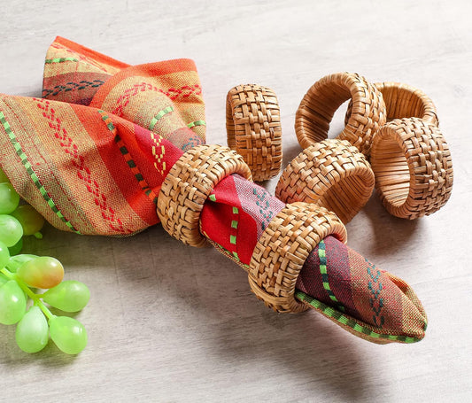Lightnpro Natural Rattan Decorative Napkin Rings Set of 12, Serviette Napkin Rings Bulk for Party Decoration, Table Top Décor for Dinning Table, Everyday, Christmas, Easter Family Gatherings