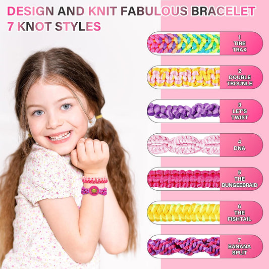 Dpai Friendship Bracelet Making Kit for Girls,DIY Arts and Crafts Toys,Jewelry String Maker Kit,The Best Birthday Gifts Ideas for Girls 6 7 8 9 10 11 12+ Years Old(Rose and Black