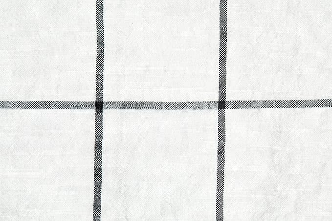 Sticky Toffee Cotton Table Runner 14x72 in – Cream Plaid Woven Table Décor for Kitchen or Dining Room, Farmhouse Style, Oeko-Tex Cotton