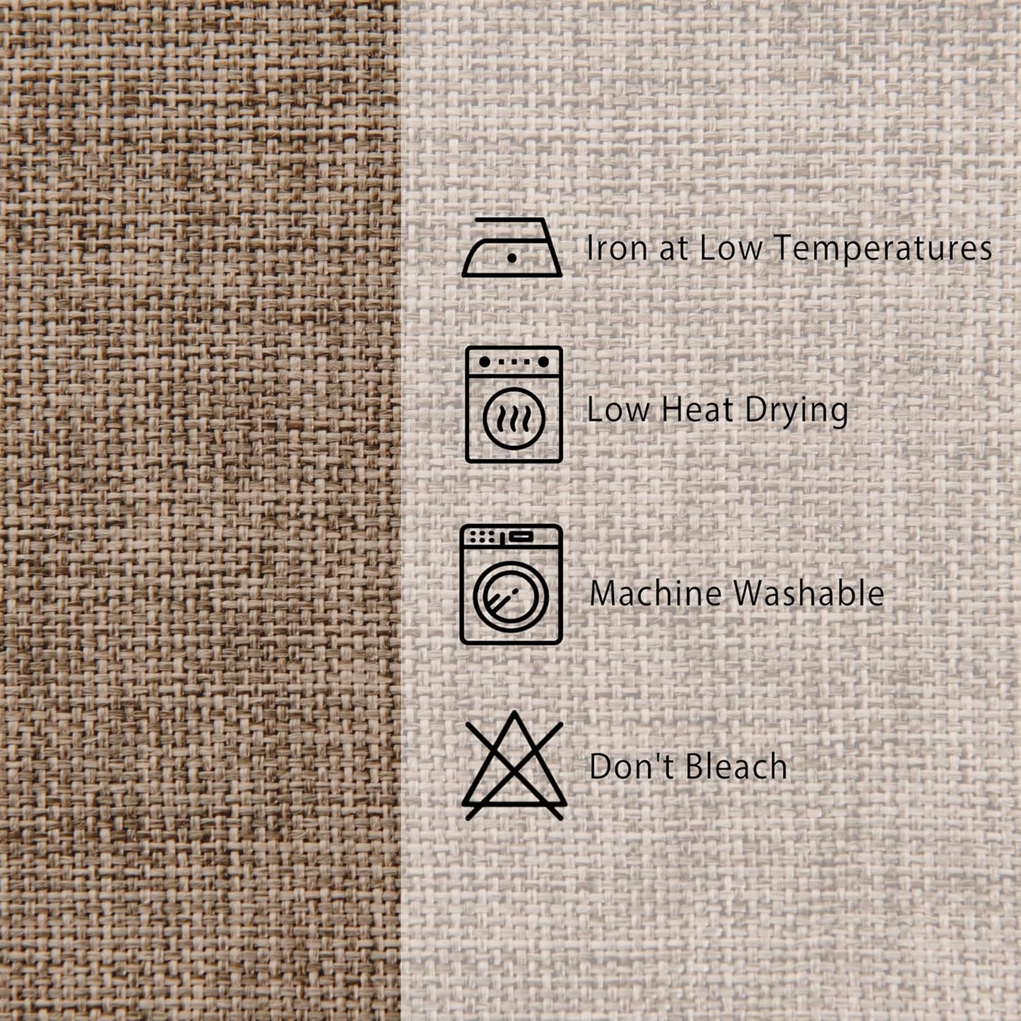 Hiasan 2 Pack Faux Linen Square Tablecloth - Wrinkle and Stain Resistant Washable Table Cloth for Kitchen Dining Room Holiday Table Cover for Party Dinner, Khaki, 60 x 60 Inch