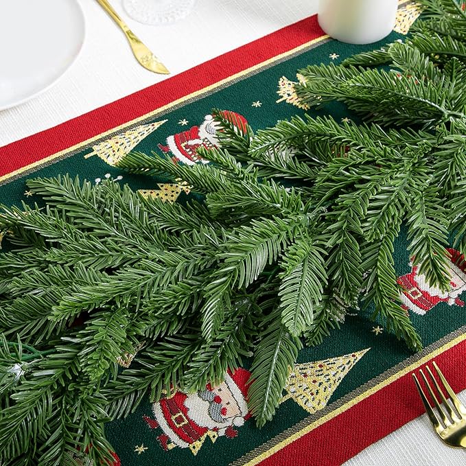 Watayo 2 Pcs Realistic Touch Norfolk Pine Garland, 4.9 Ft Artificial Realistic Christmas Garland for Mantle, Faux Norfolk Pine Cedar Garlands for Christmas Fireplace Window Home Indoor Outdoor Decor