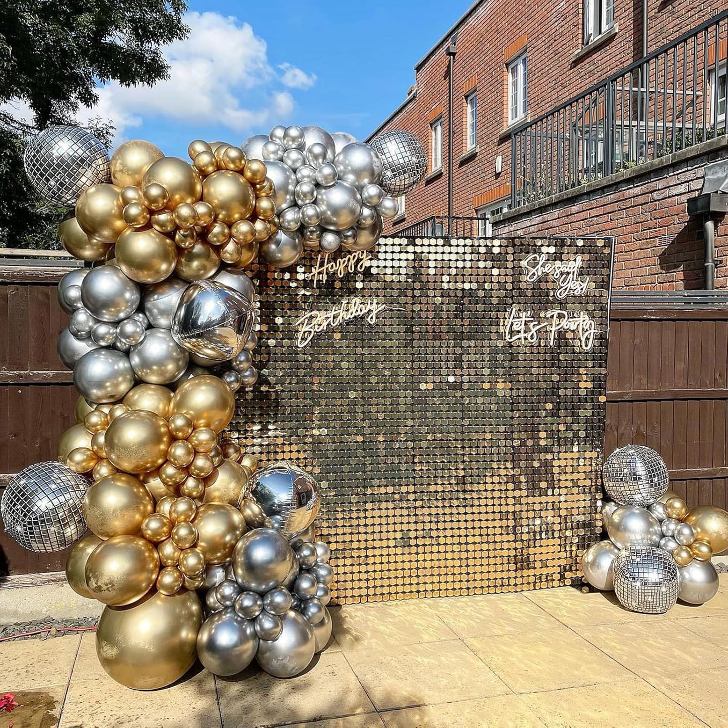 Metallic Balloons - 12 Inch, 100 Pack, Chrome Silver, Shiny Silver Latex Balloons for Birthday, Graduation, Anniversary, Wedding, Party Decorations