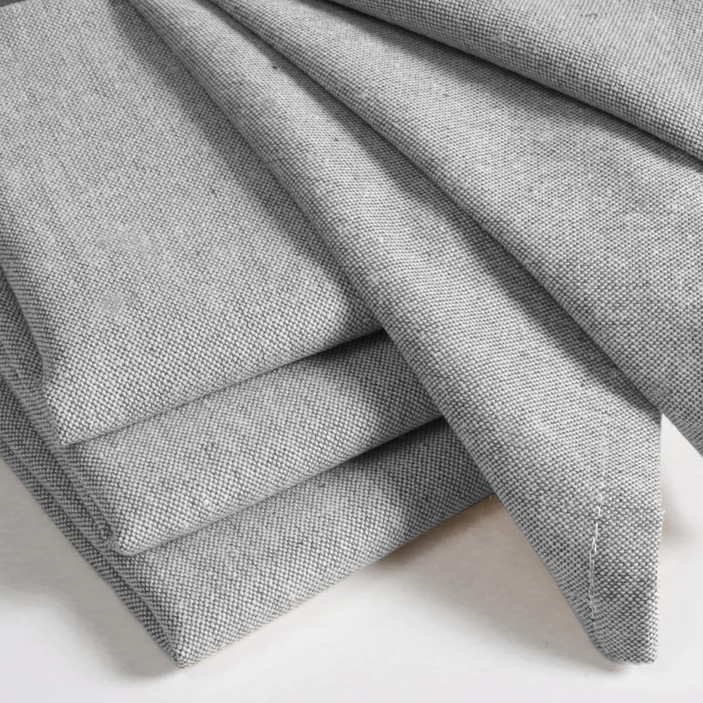Native Fab Solid Cloth Napkin Set of 4, 100% Chambray Cotton, Washable, Reusable Dinner Cloth Napkin 17x17 inches, Table Decor Napkins for Dinner, Events, Grey