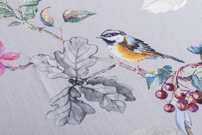 Maison d' Hermine Table Cloth Rectangle Table 100% Cotton 60 x 90 Inches Fall Tablecloth Reusable Everyday Use for Thanksgiving Christmas Decorations Dining Farmhouse Party (Equinoxe - Grey)