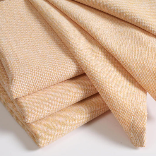 Native Fab Solid Cloth Napkin Set of 4, 100% Chambray Cotton, Washable, Reusable Dinner Cloth Napkin 17x17 inches, Table Decor Napkins for Dinner, Events, Mustard Yellow