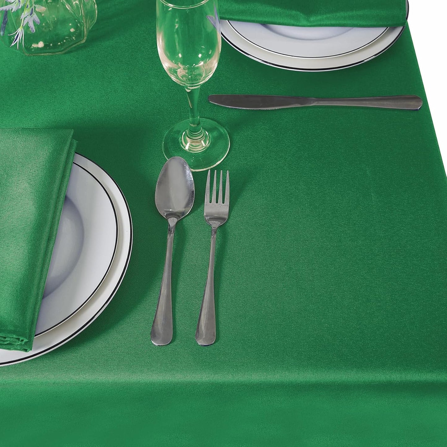 Cupuamon Rectangle Tablecloth 60x120 inch Washable Polyester Fabric Table Cloth for Wedding Party Dining Banquet Decoration(60x120, Emerald)