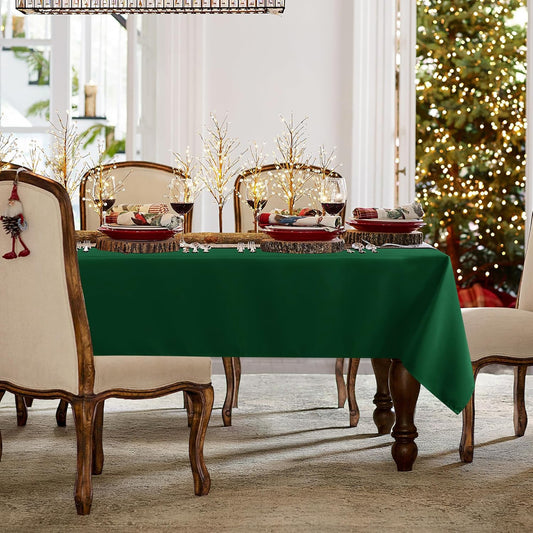 sancua Square Tablecloth - 70 x 70 Inch - Stain and Wrinkle Resistant Washable Polyester Table Cloth, Decorative Fabric Table Cover for Dining Tables, Buffet Parties and Christmas, Hunter Green