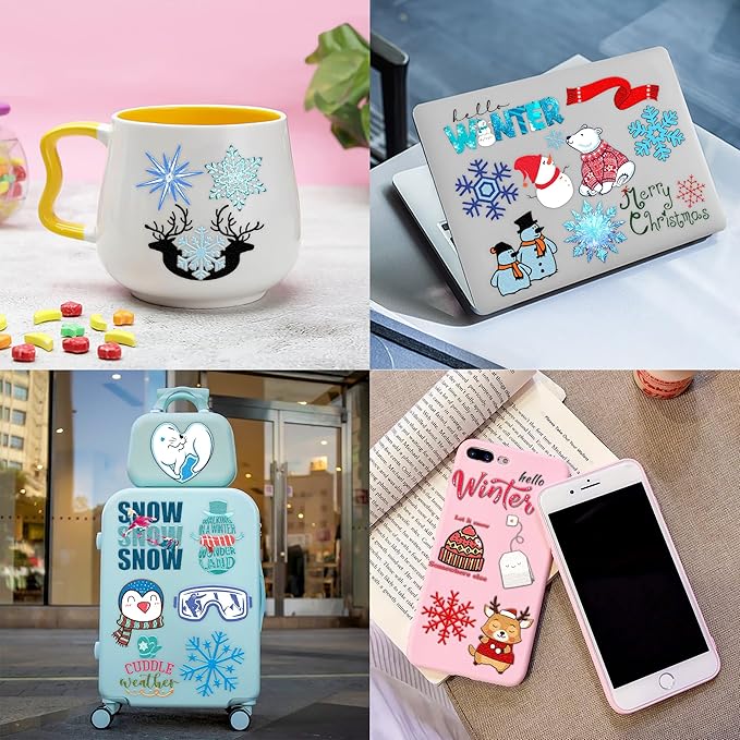 Winter Temporary Tattoos Stickers for Kids β 96PCS Snowflake, Penguin, Snowman, and Reindeer Tattoos for Christmas Birthday Party Favors, Decorations, Supplies Holiday Classroom Prizes Gifts Rewards