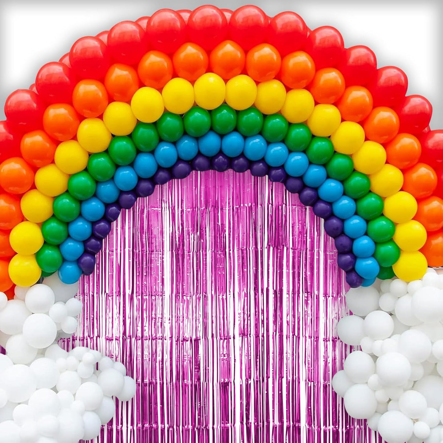 6 Pack Pink Fringe Backdrop, Pink Tinsel Backdrop Curtains, Decorations for Baby Showers, Birthday, Holidays, Parties & More