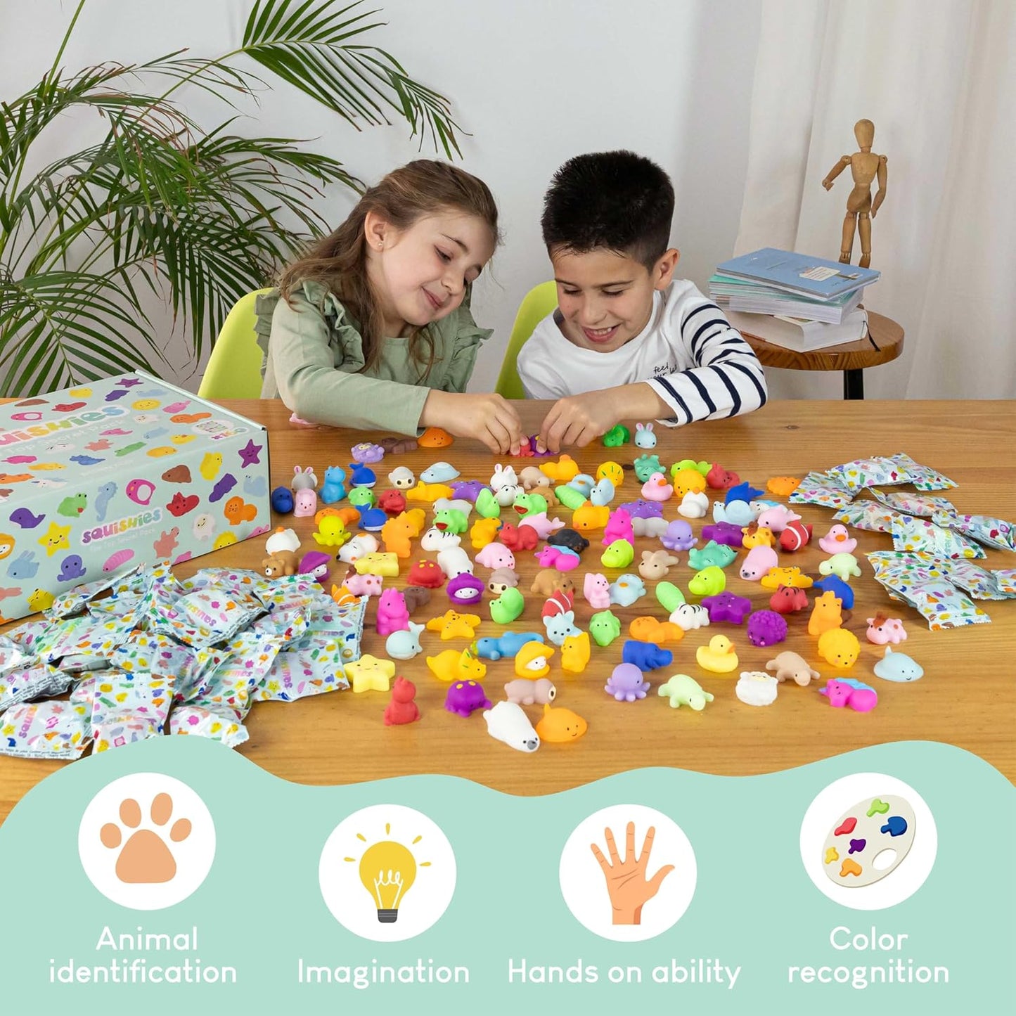 BONNYCO Mochi Squishy Toys Bulk for Kids Party Favors Pack 160. Goodie Bags Stuffers for Kids 3-5 4-8, Return Gifts Birthday Party. Squishy Fidget Toys, Pinata Stuffers Birthday Boys Girls Kawaii