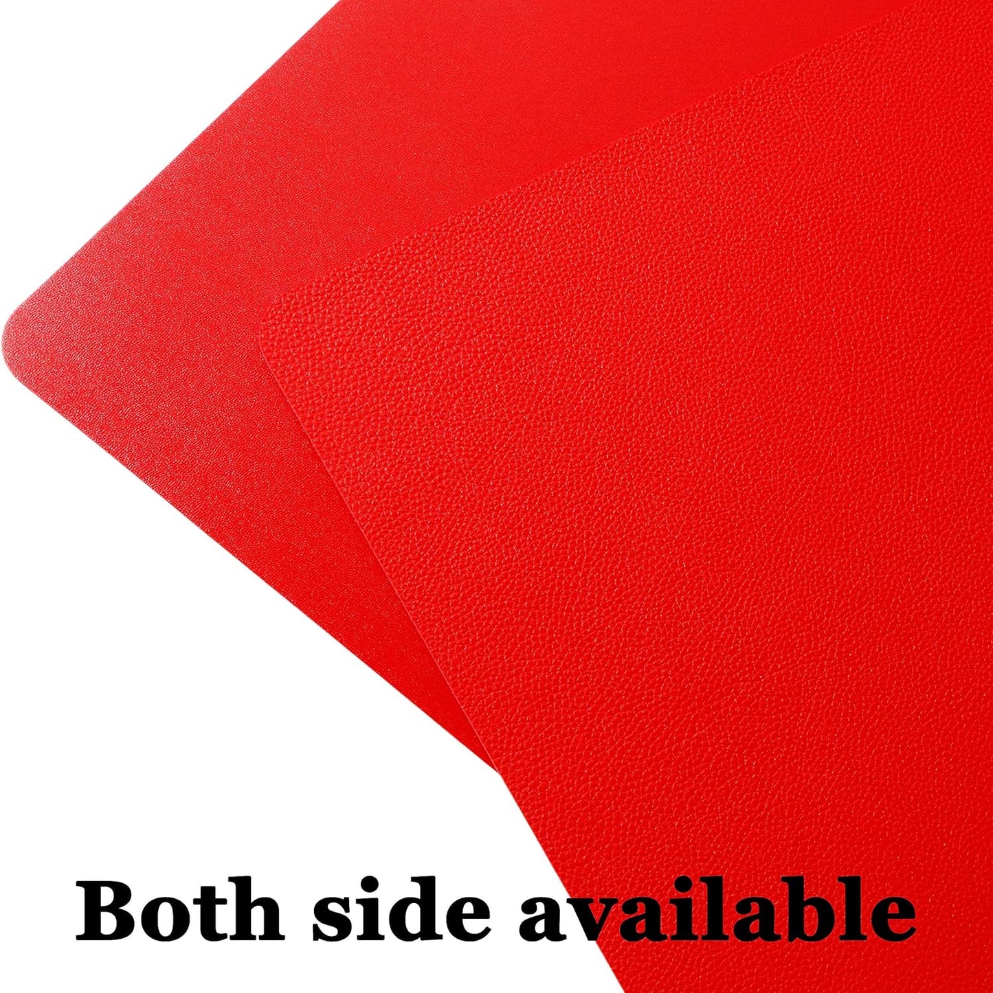Wipeable Placemats Leather Table Mats Waterproof Heat-Resistant Easy to Clean for Dining Table Set Kitchen Table (4, Red)