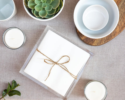 AH AMERICAN HOMESTEAD White Paper Napkins for Everyday Use - Disposable Linen-Like Lunch Napkins - Soft, Thick, and Absorbent Luncheon Serviettes (100 Pack)