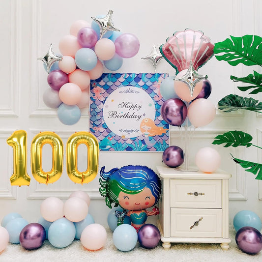 Smlpuame 40 inch Number Balloon 0-9 Gold Large Number 100 Balloons,Digital Balloons for Birthday Party Celebration Decorations Supplies, Helium Foil Number Balloons for Wedding Anniversary