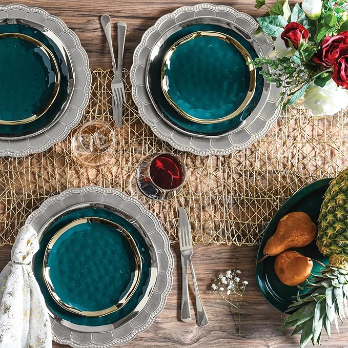 Sunflower Silver Charger Plates, 13” Elegant Chargers, Set of 6, Hand Finished (Finish May Vary) Silver Chargers for Dinner Plates & Bowls, Perfect for Weddings, Parties, Anniversary, Holidays