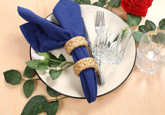 Lightnpro Natural Rattan Decorative Napkin Rings Set of 12, Serviette Napkin Rings Bulk for Party Decoration, Table Top Décor for Dinning Table, Everyday, Christmas, Easter Family Gatherings