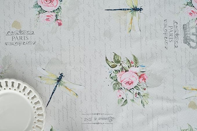 Maison d' Hermine Table Cloth Rectangle Table 100% Cotton 60 x 120 Inches Tablecloth Reusable Decorative for Dining Room Farmhouse Home Valentines Day Decorations Spring Summer - Champ De Mars