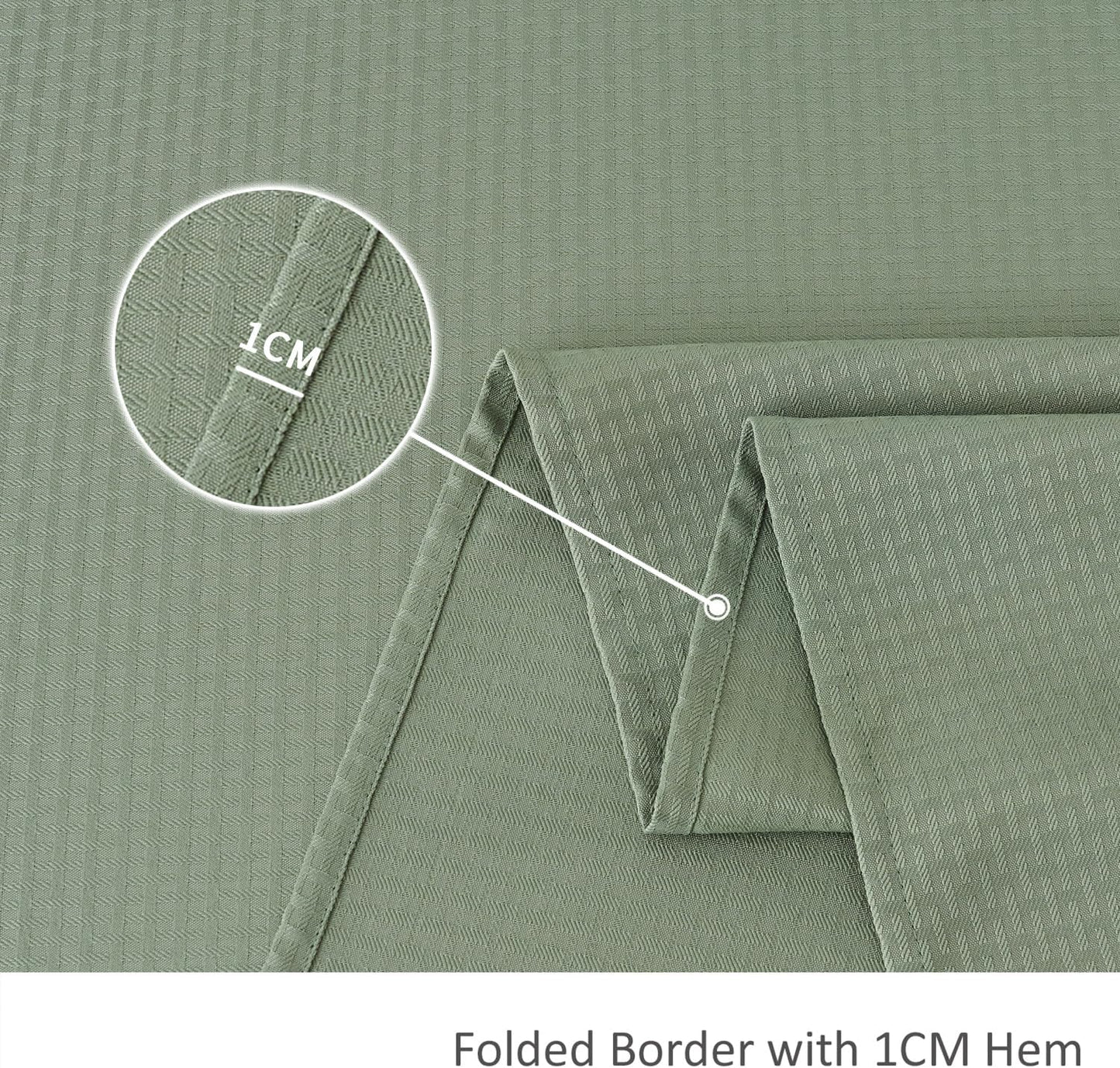 maxmill Rectangle Tablecloth Weaved Texture Design Water Resistant Wrinkle Free Spill-Proof, Soft Table Cloth for Dining Room Decoration, Banquet Parties Holiday Dinner, 52 x 84 Inch Sage Green