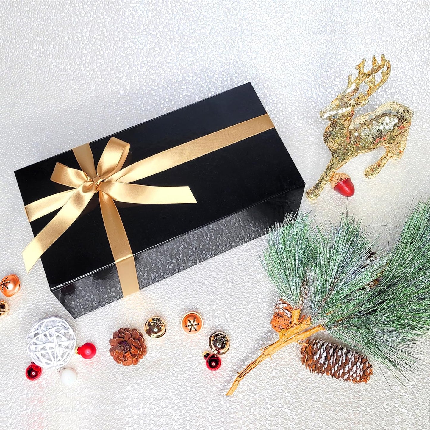 CECOBOX - Gift Boxes with Lids for Presents 13"x8.5"x4" - Matte, Collapsible Magnetic Closure Gift Box - Groomsmen & Bridesmaid Proposal Boxes, Wedding, PR, Birthdays, Holidays (Navy)