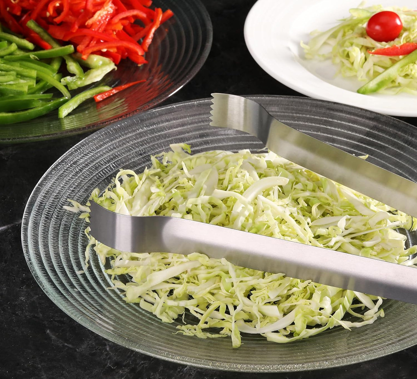 New Star Foodservice 42276 Restaurant-Grade Pom Tong, Stainless Steel, 9 inch, Set of 6, Silver