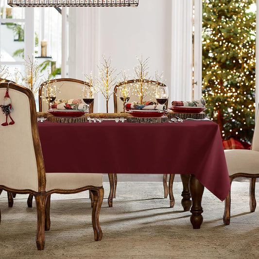 Burgundy Rectangle Tablecloth 54x108 Inch – Stain Resistant Washable Polyester | Party & Dining Table Cover