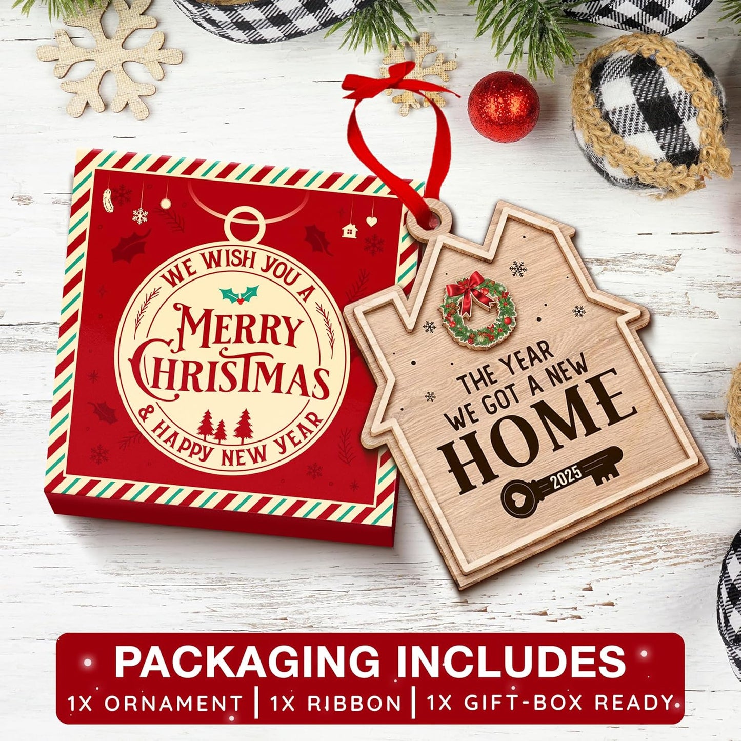 House Warming Gifts, New Home Ornament 2025 - Best Housewarming Gifts New Home 2025 for Owners, Couples, Men, Women - First Home Gift Ideas - Our First Home Ornament for Christmas Tree Glass Keepsake