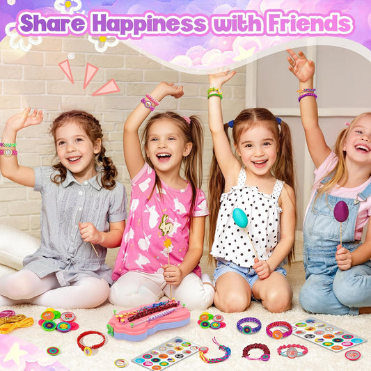 Bracelet Making Kit for Girls, Arts and Crafts for Kids Ages 8-12, Friendship Bracelet Kit, Bracelets String Maker Toys Set Gifts for Kids 6 7 8 9 10 11 12+ Years Old, Chirsmas Birthday
