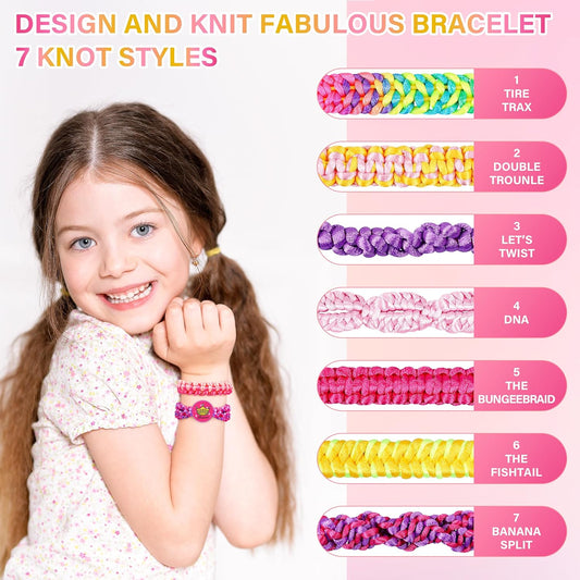 Dpai Friendship Bracelet Making Kit for Girls,DIY Arts and Crafts Toys,Jewelry String Maker Kit,The Best Birthday Gifts Ideas for Girls 6 7 8 9 10 11 12+ Years Old(Pink)